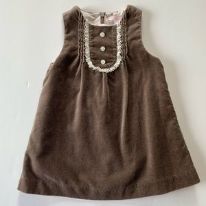 Janie & Jack Velour Pinafore Dress - 6-12 month